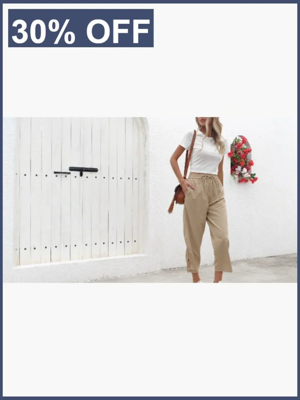 Casual Drawstring Elastic Waist Wide Leg Pants with Pockets - Picture 7 of 7